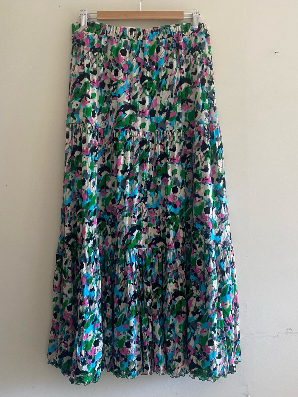 DVF Diane Von Furstenberg reversible Floral Tiered Maxi Skirt